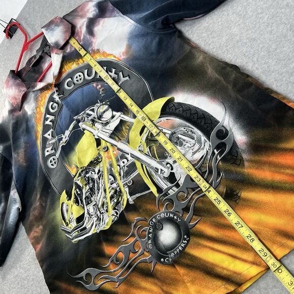 y2k Orange County Choppers Button Up Shirt Men's L Motorcycles Jesse James - Picture 8 of 14
